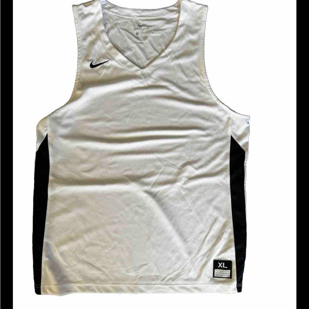 NIKE MEN'S HYPERELITE Basketball JERSEY - WHITE/Black Dri Fit Size Extra Large